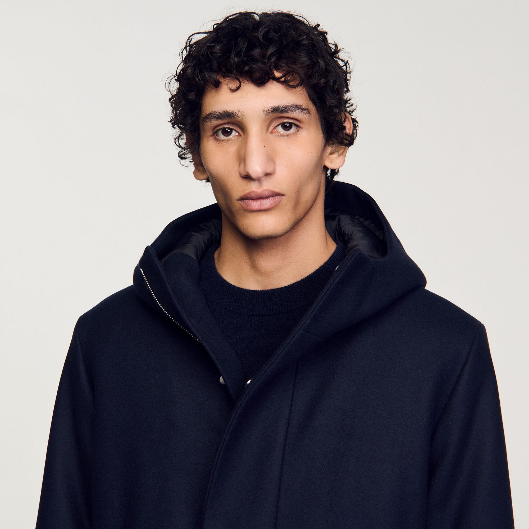 Hooded wool parka