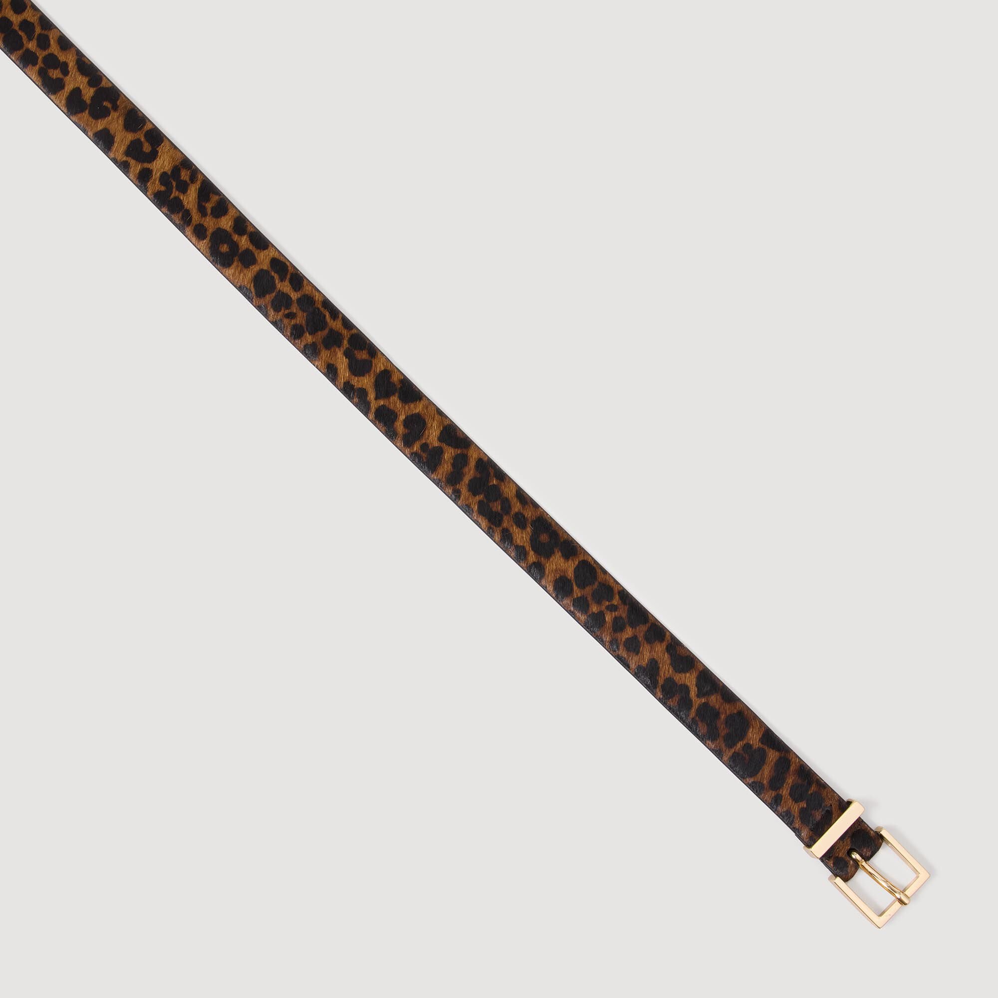 Pony effect leather belt