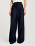 Striped double waistband trousers