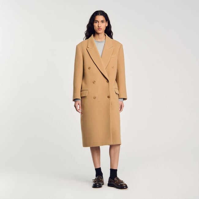 Long wool-blend coat