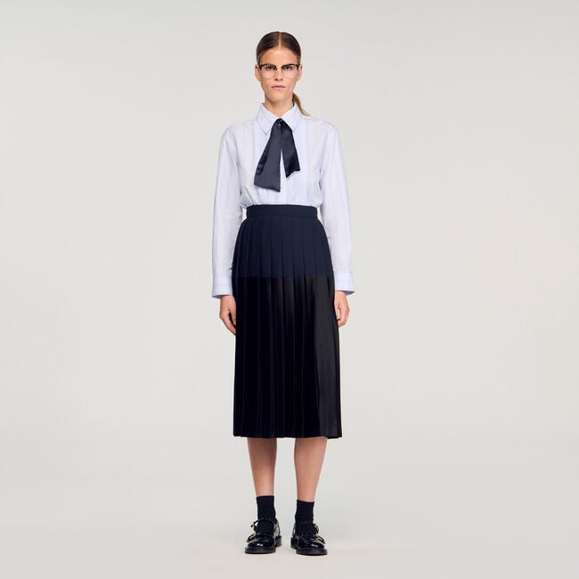 Midi pleated skirt