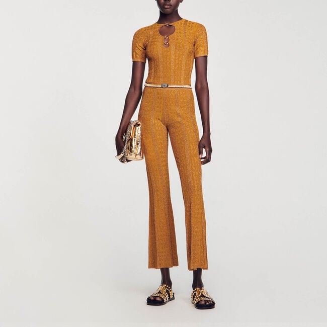 Metallic knit pants