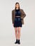 Mini knit and denim skirt