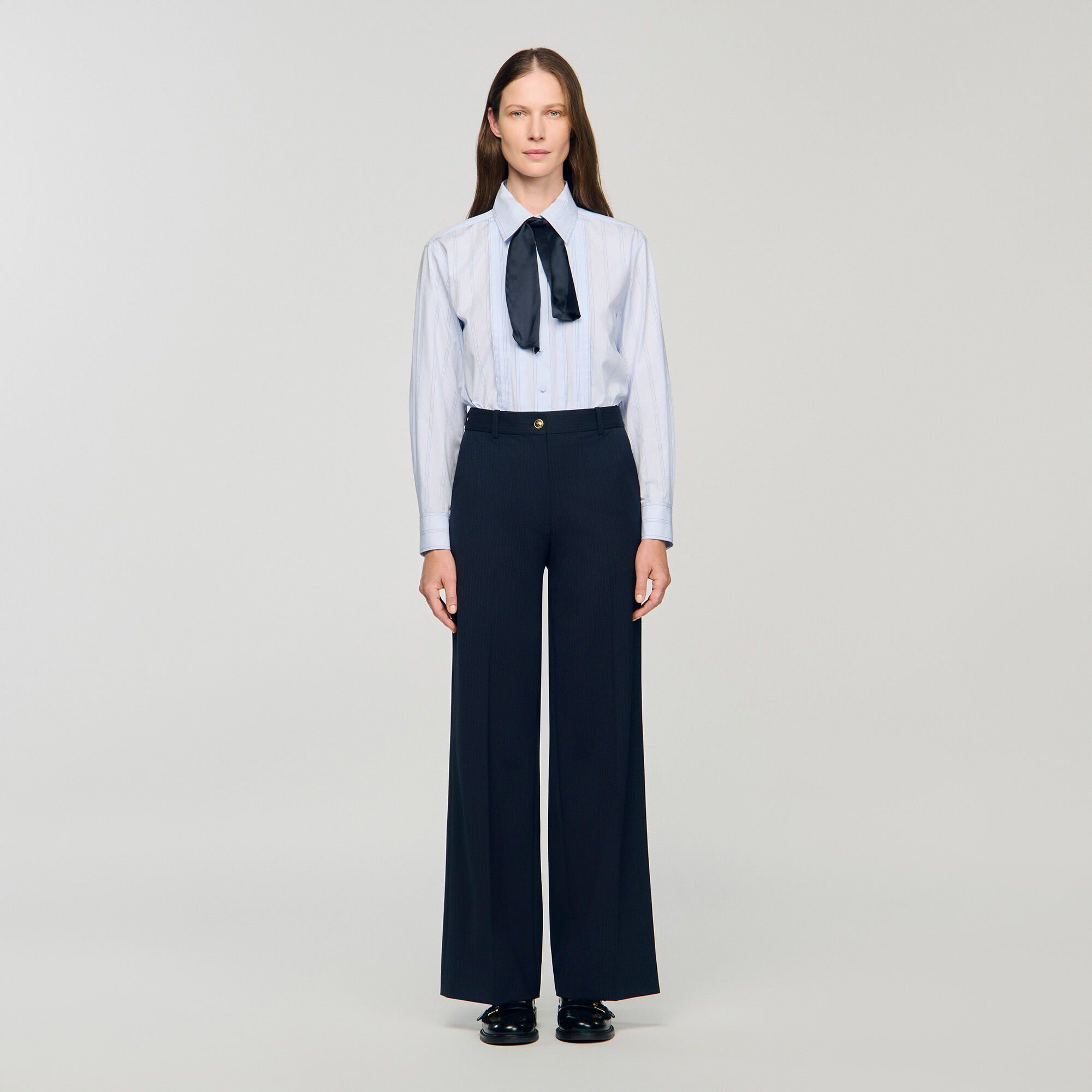 Minimal chalk-striped trousers