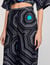 Spiral-print silk trousers
