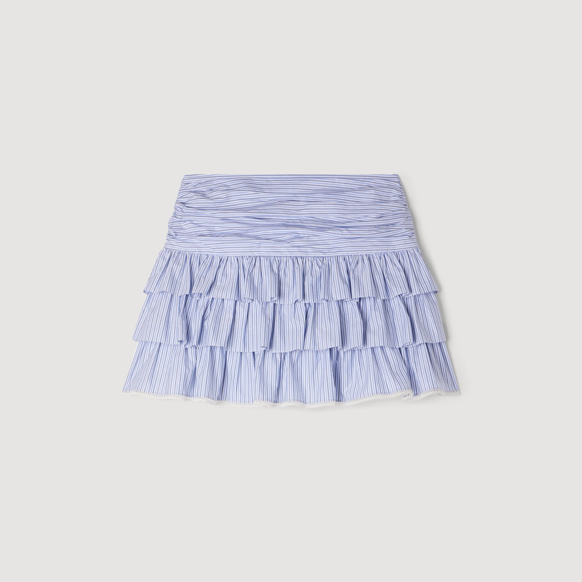 Mini striped ruffled skirt
