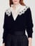 Poplin collar sweater