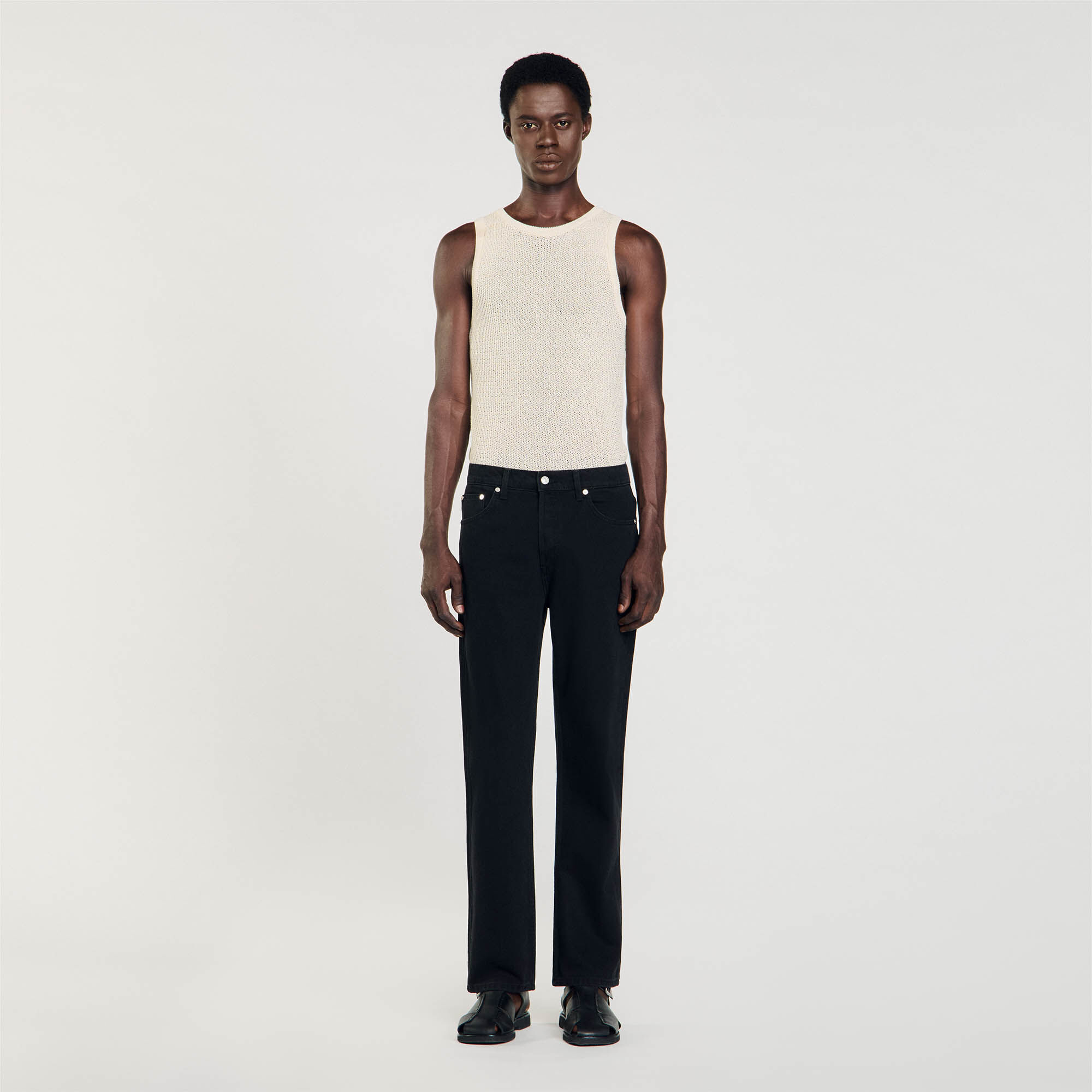 Sandro Paris ブラック　オールインワン Long-sleeved jersey shirt black / gray for Men | Sandro Paris