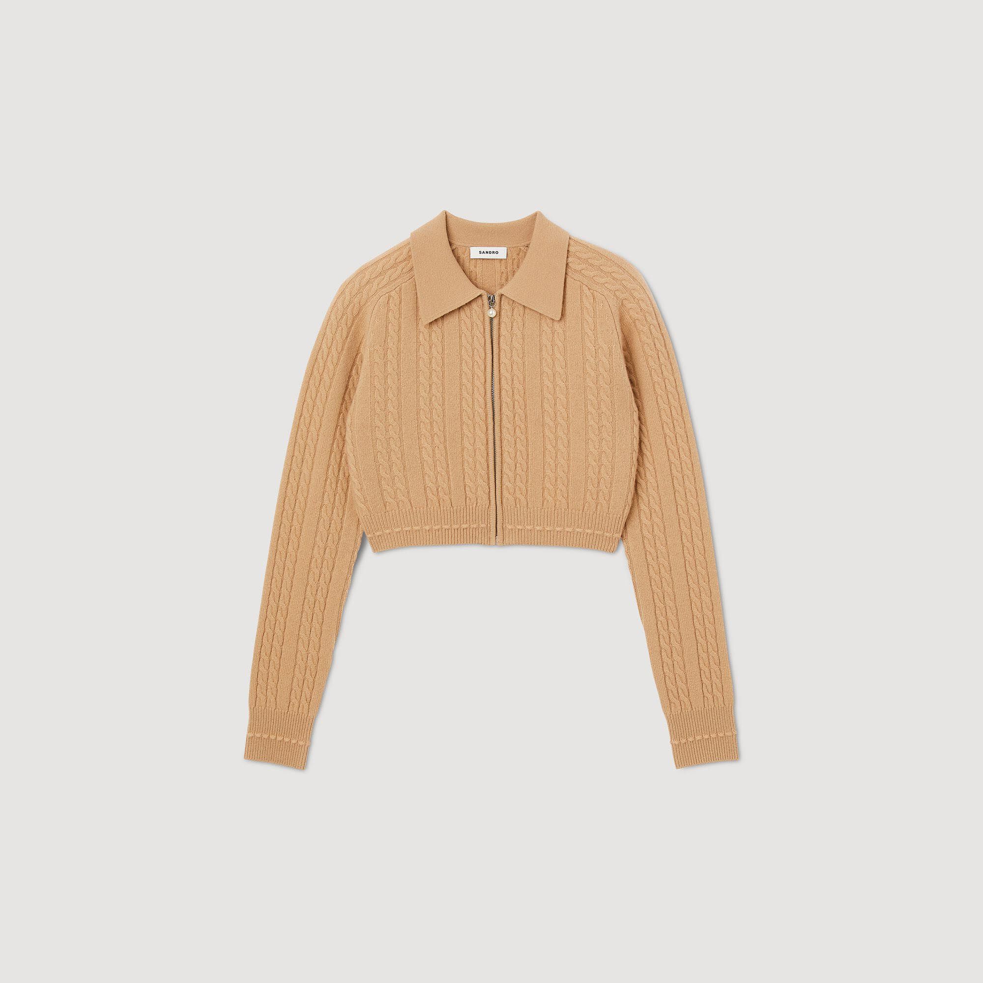 Cropped knitted cardigan