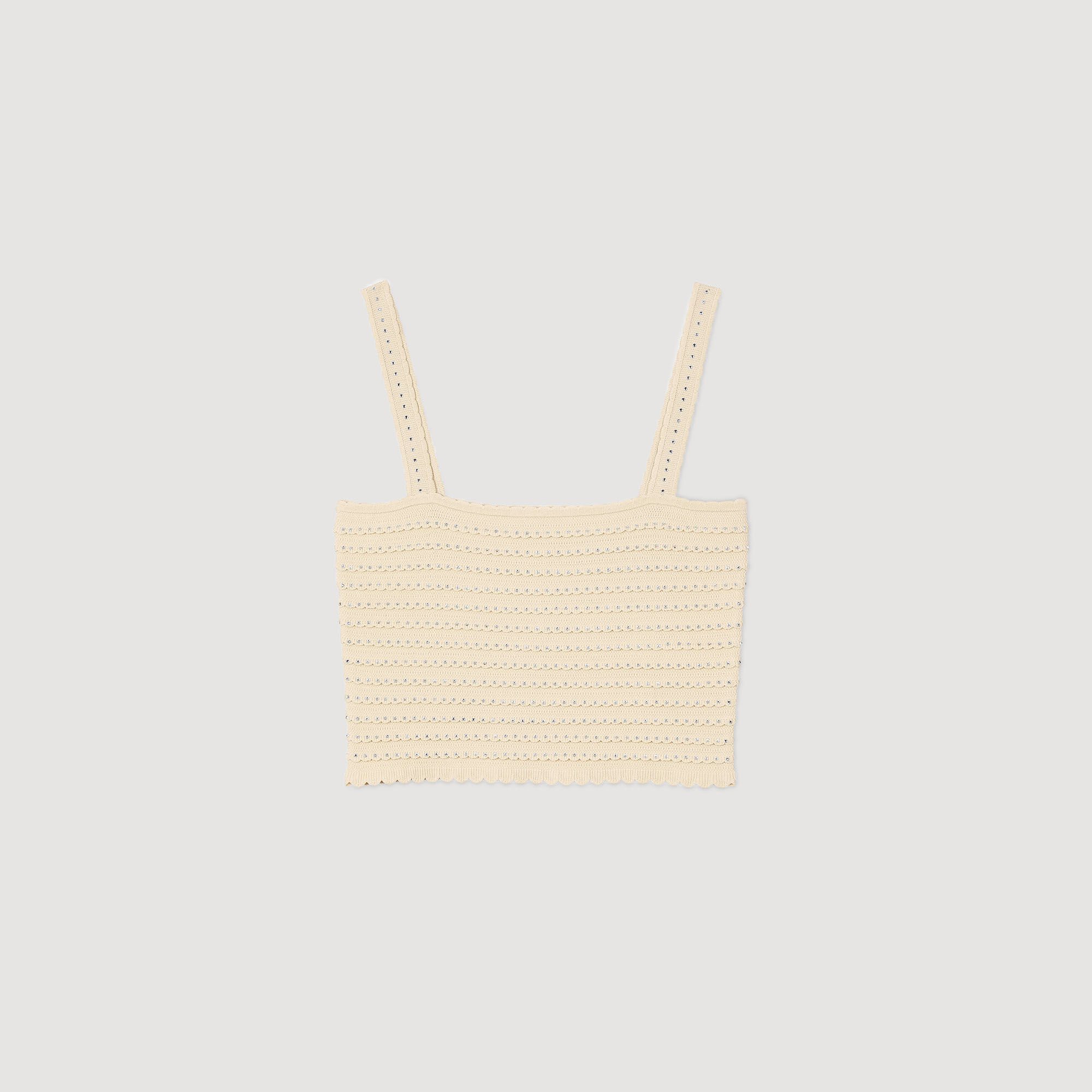 Rhinestone knit crop top