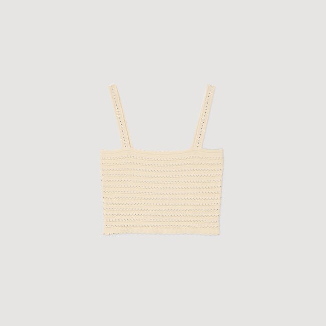 Rhinestone knit crop top