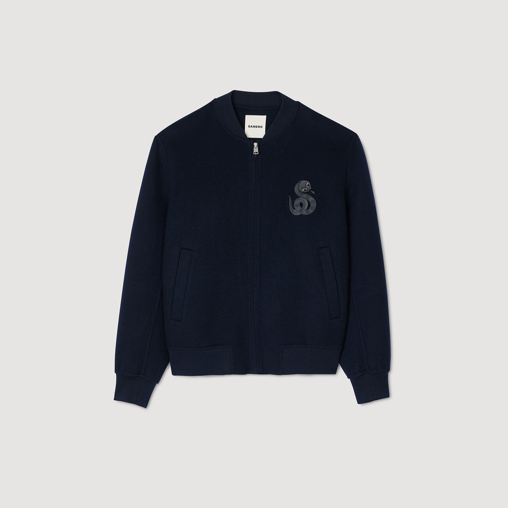 Double-faced snake-detail jacket