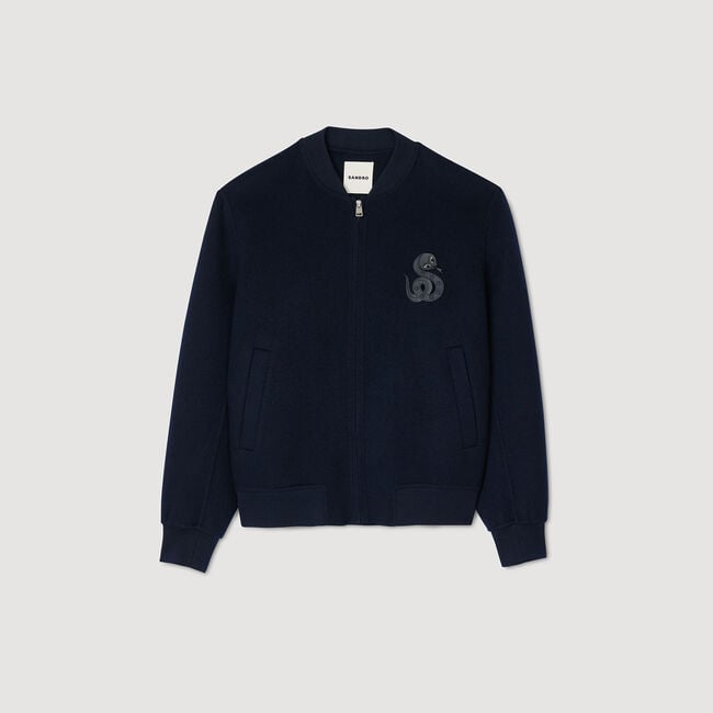Double-faced snake-detail jacket