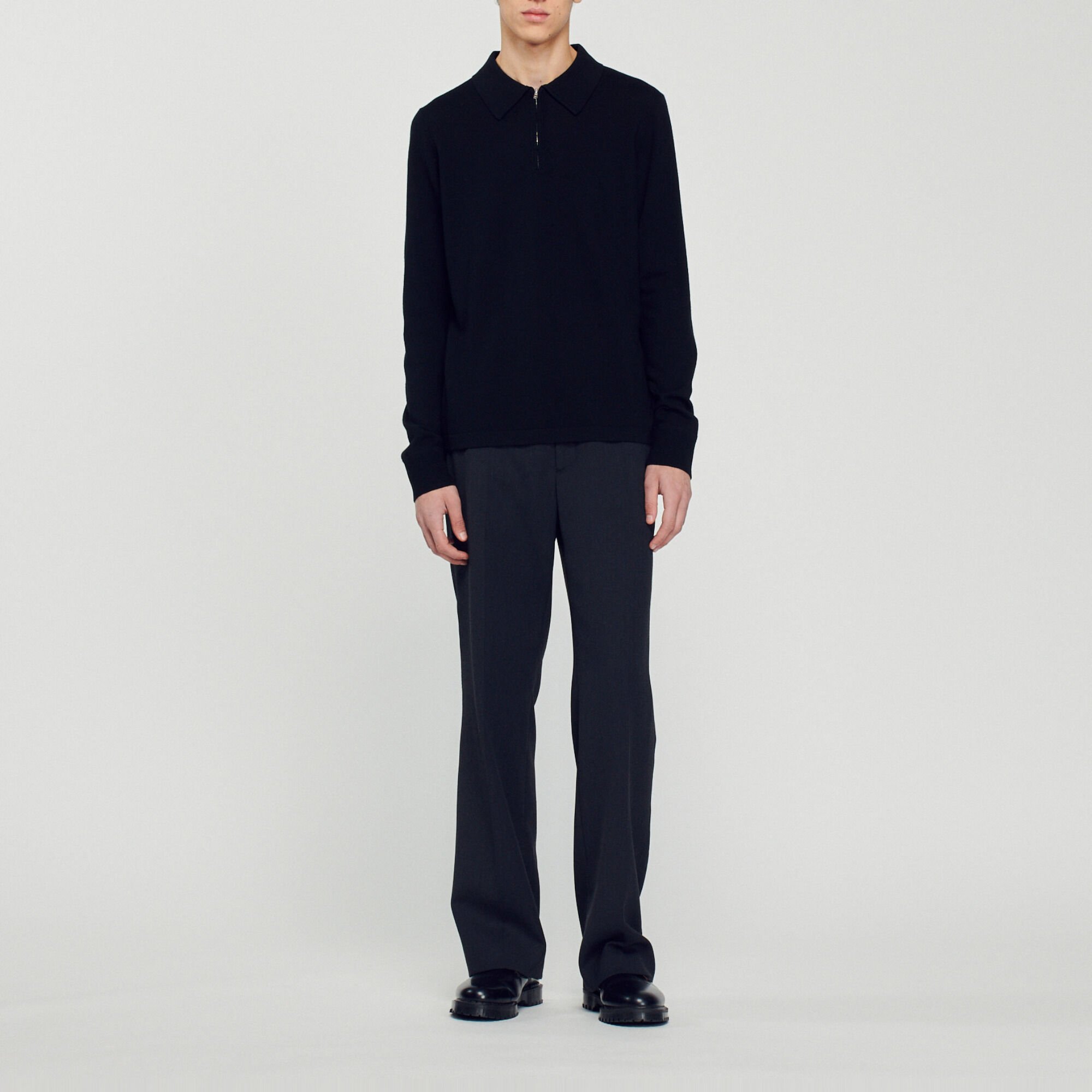 Knitted polo sweater