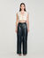Sleeveless satin crop top