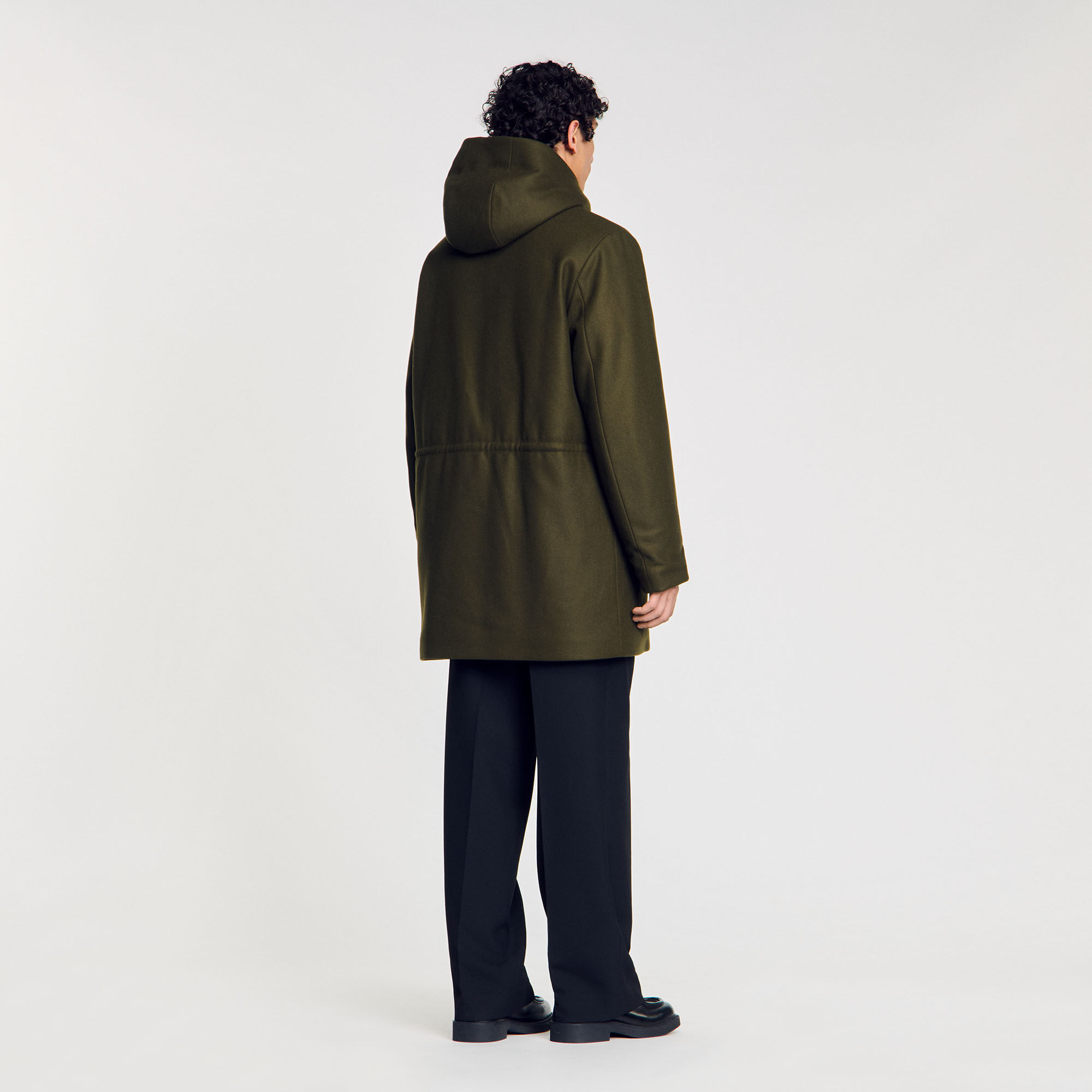 Hooded wool parka