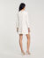 Short satin-effect beaded dress