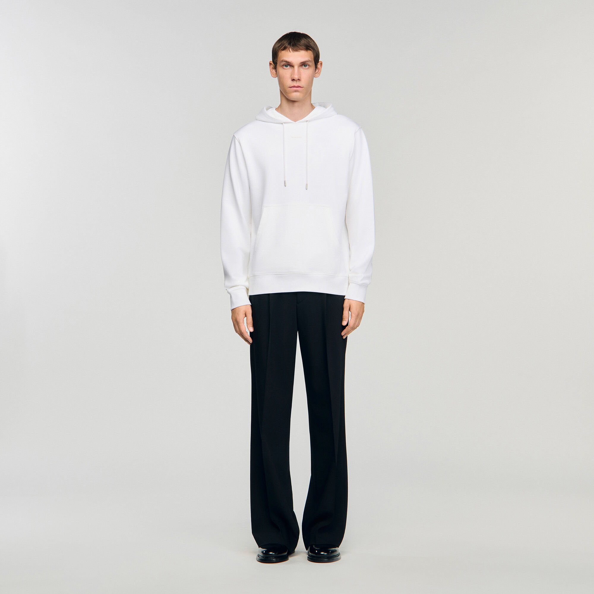Logo hoodie white / beige for Men | Sandro Paris