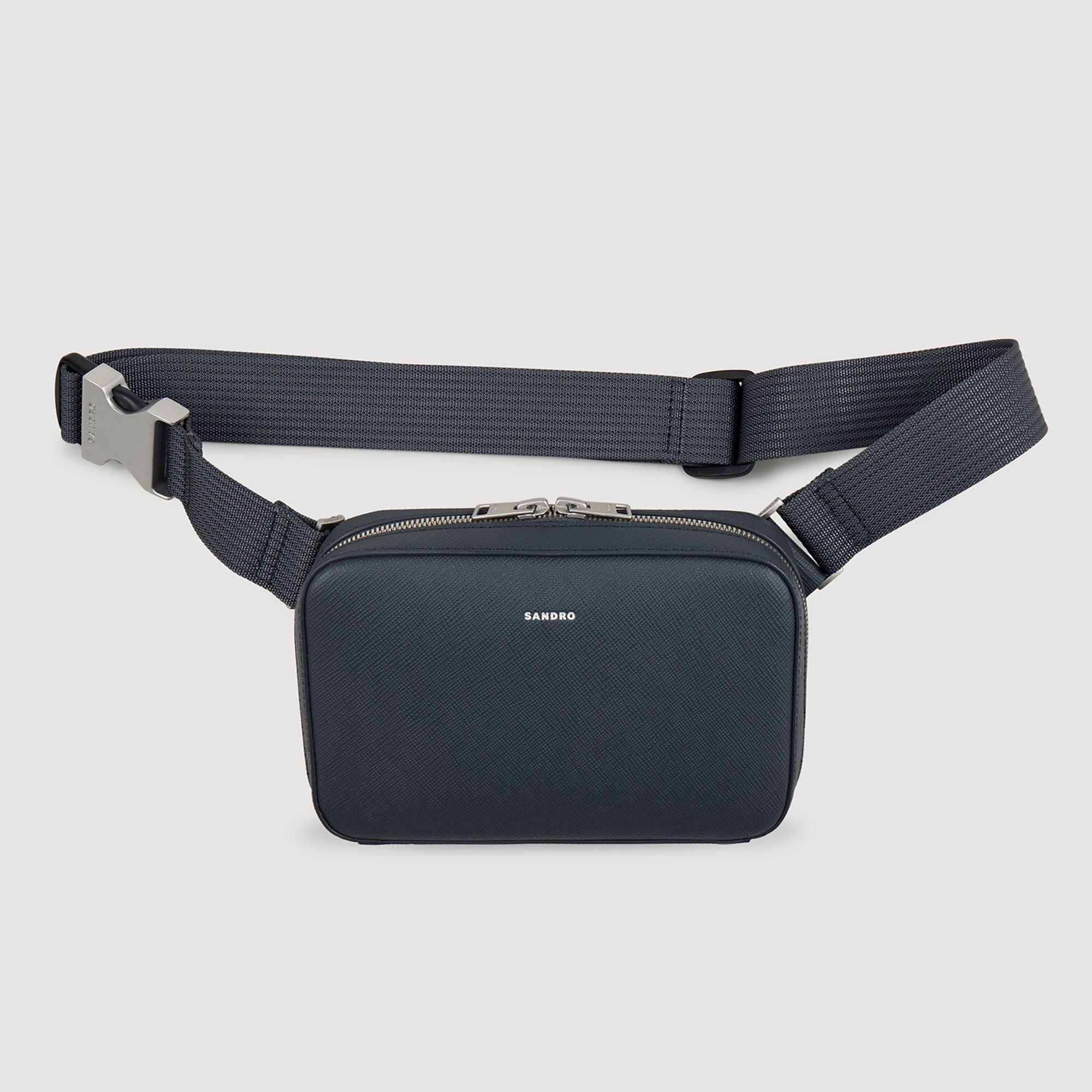 Small reconstituted leather bag blue for Men | Sandro Paris