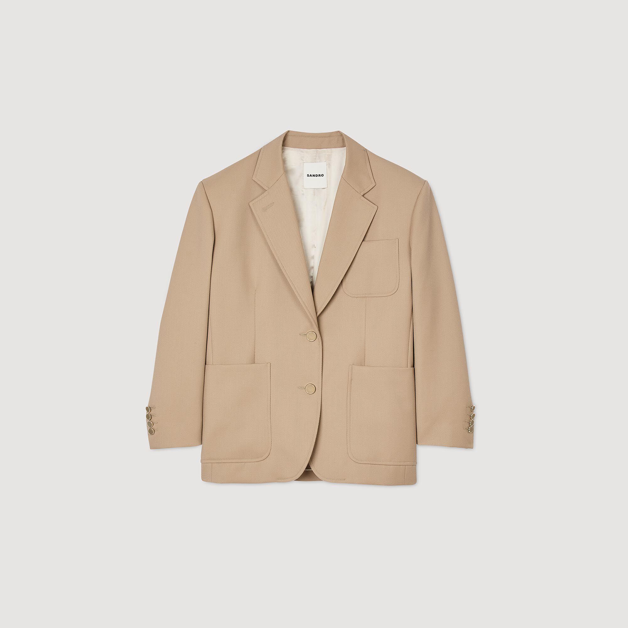 Slim-fit suit jacket white / beige For Women | Sandro Paris