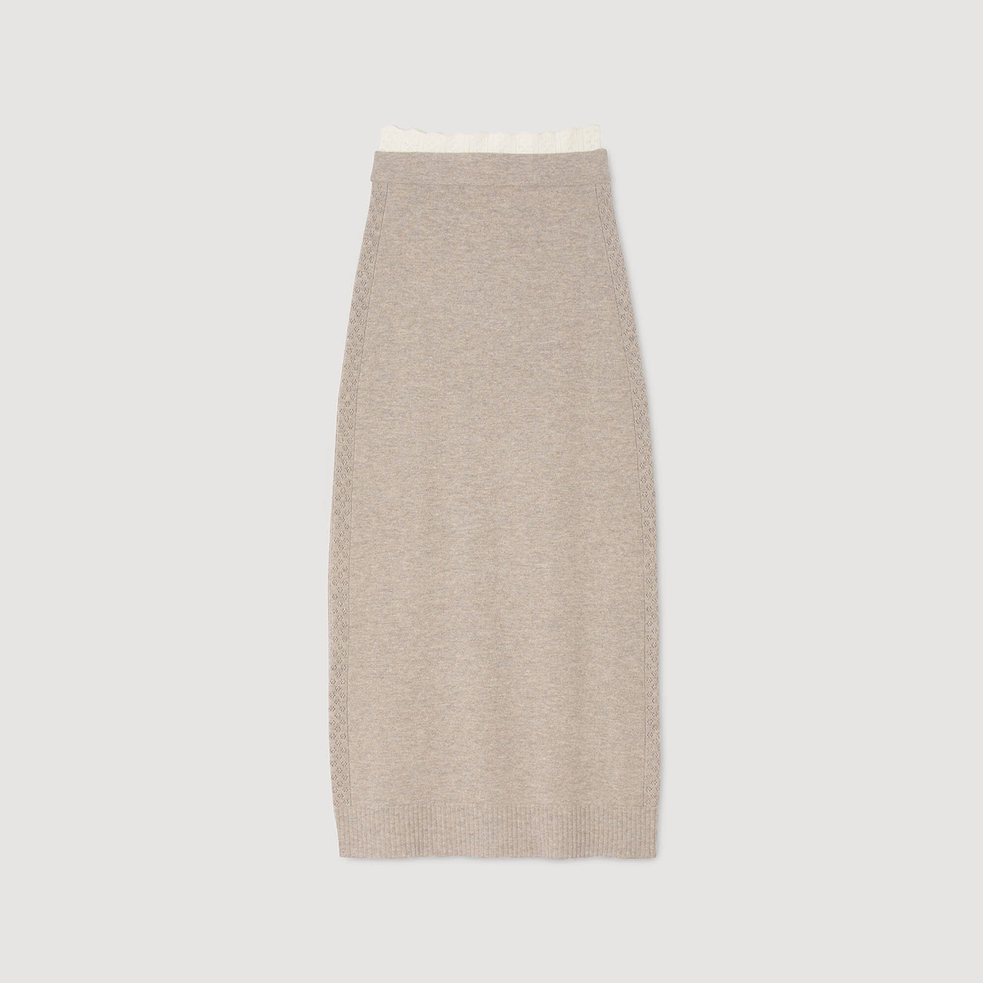 Maxi two-tone knit skirt