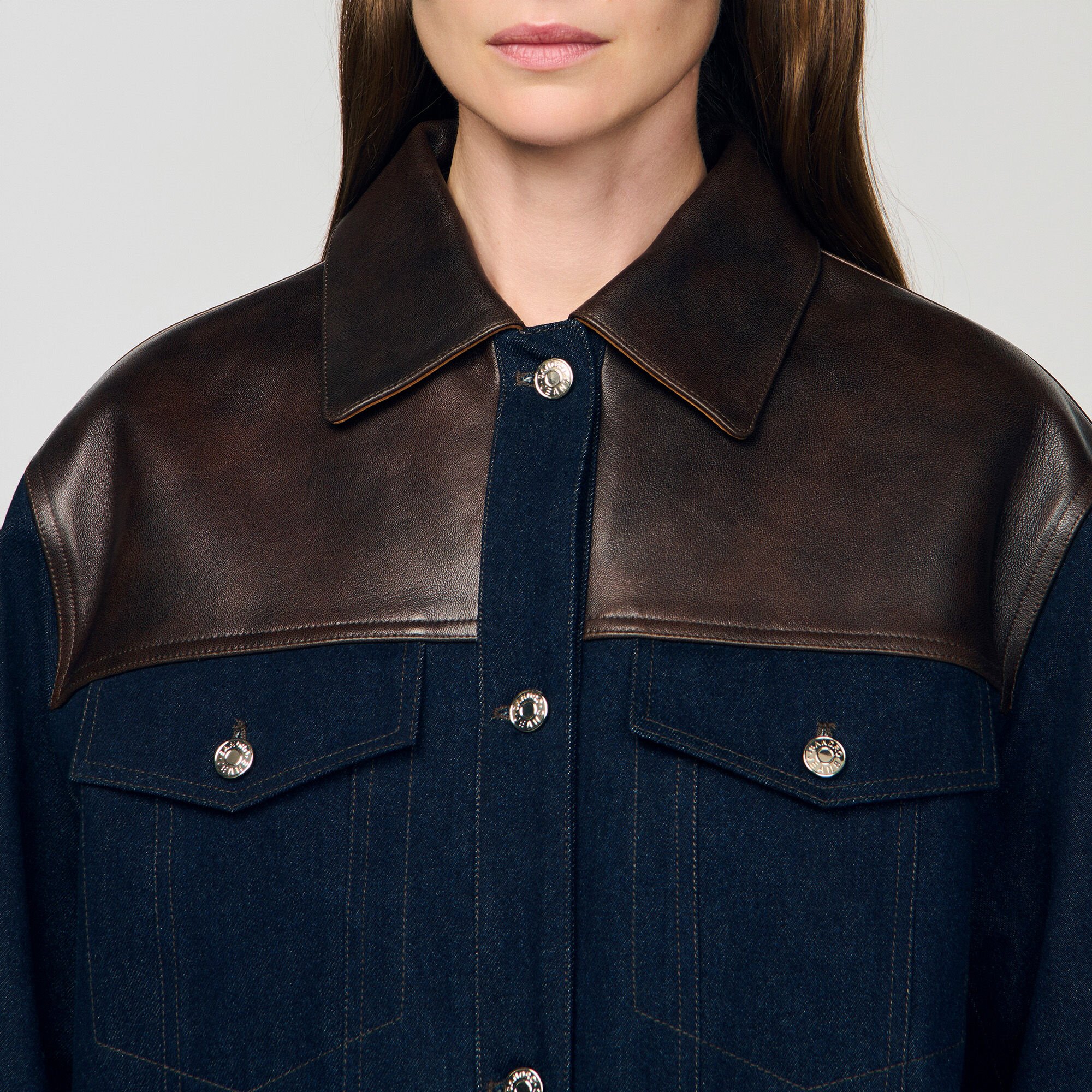 Denim and leather jacket Denim and leather jacket