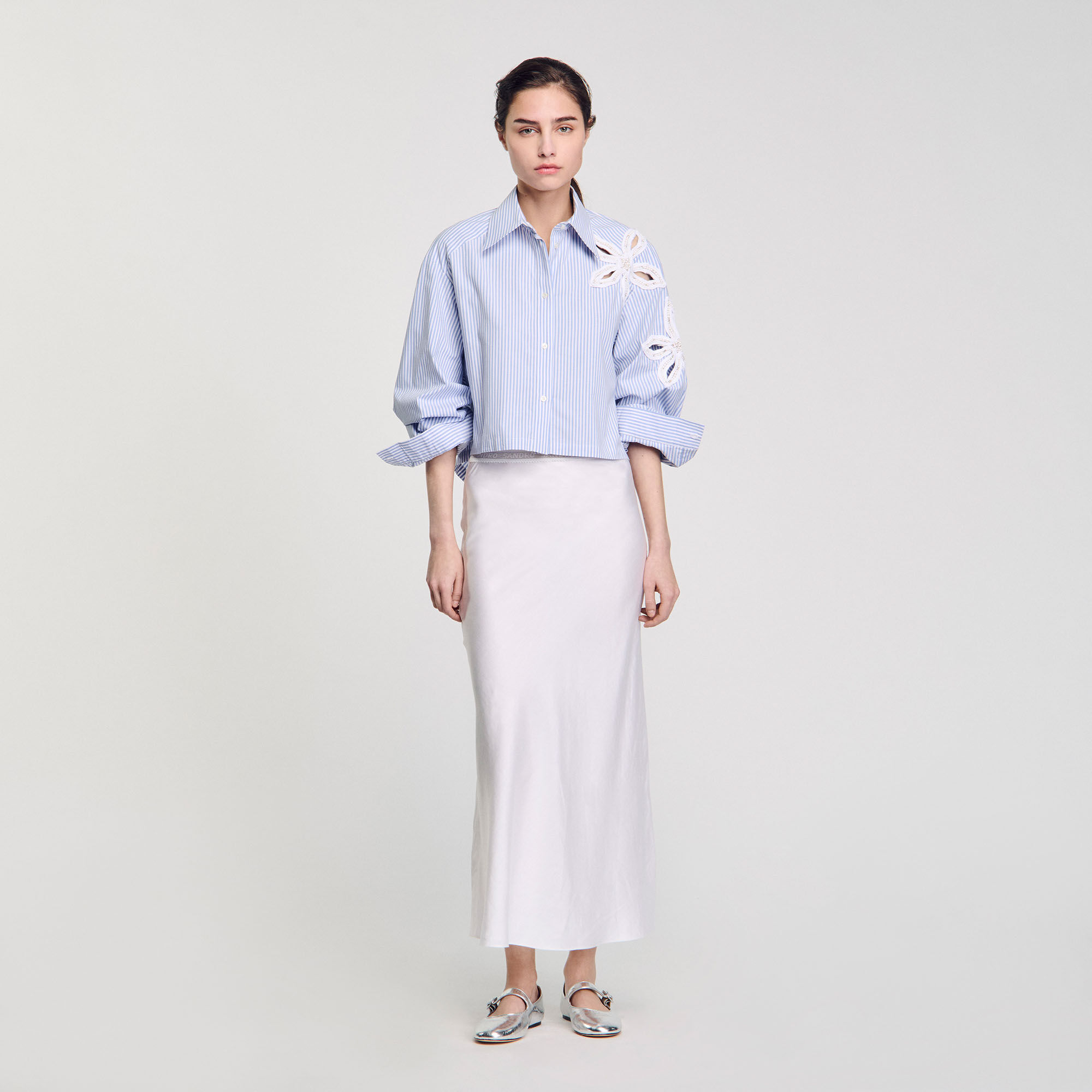 Striped shirt blue For Women | Sandro Paris