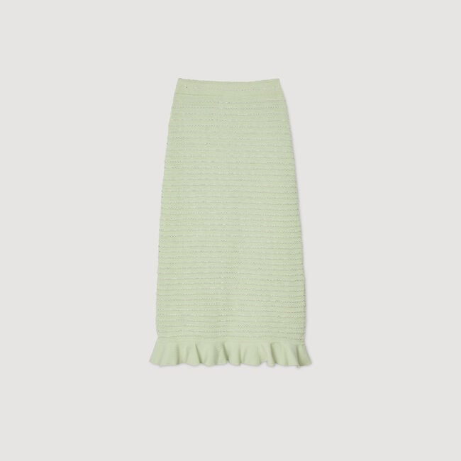 Rhinestone knit maxi skirt