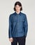 Denim-effect cotton and linen shirt