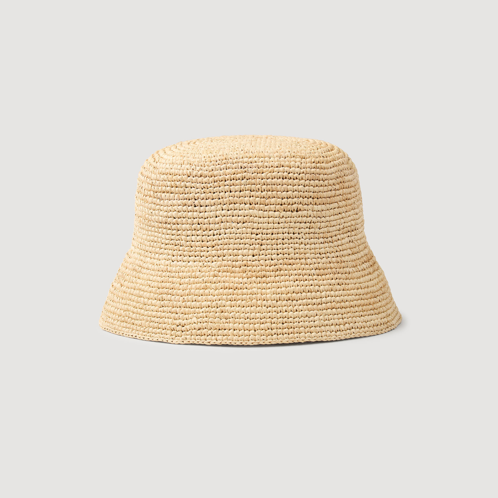 帽子 RAFFIA BUCKET HAT Raffia bucket hat white / beige for Men | Sandro Paris