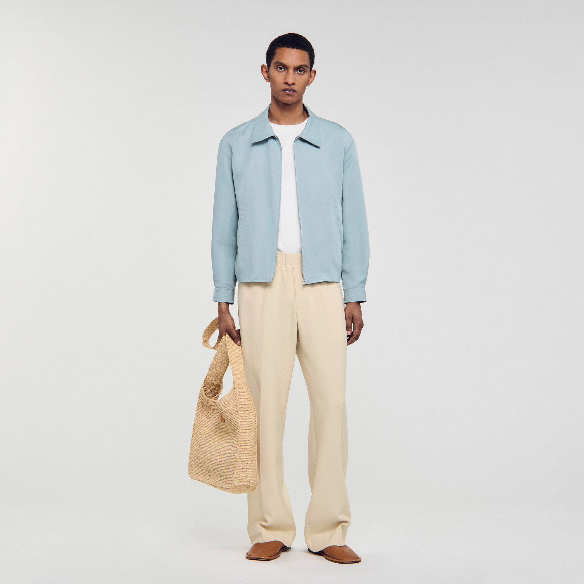 SANDRO ニットジャケット Knit jacket blue for Men | Sandro Paris
