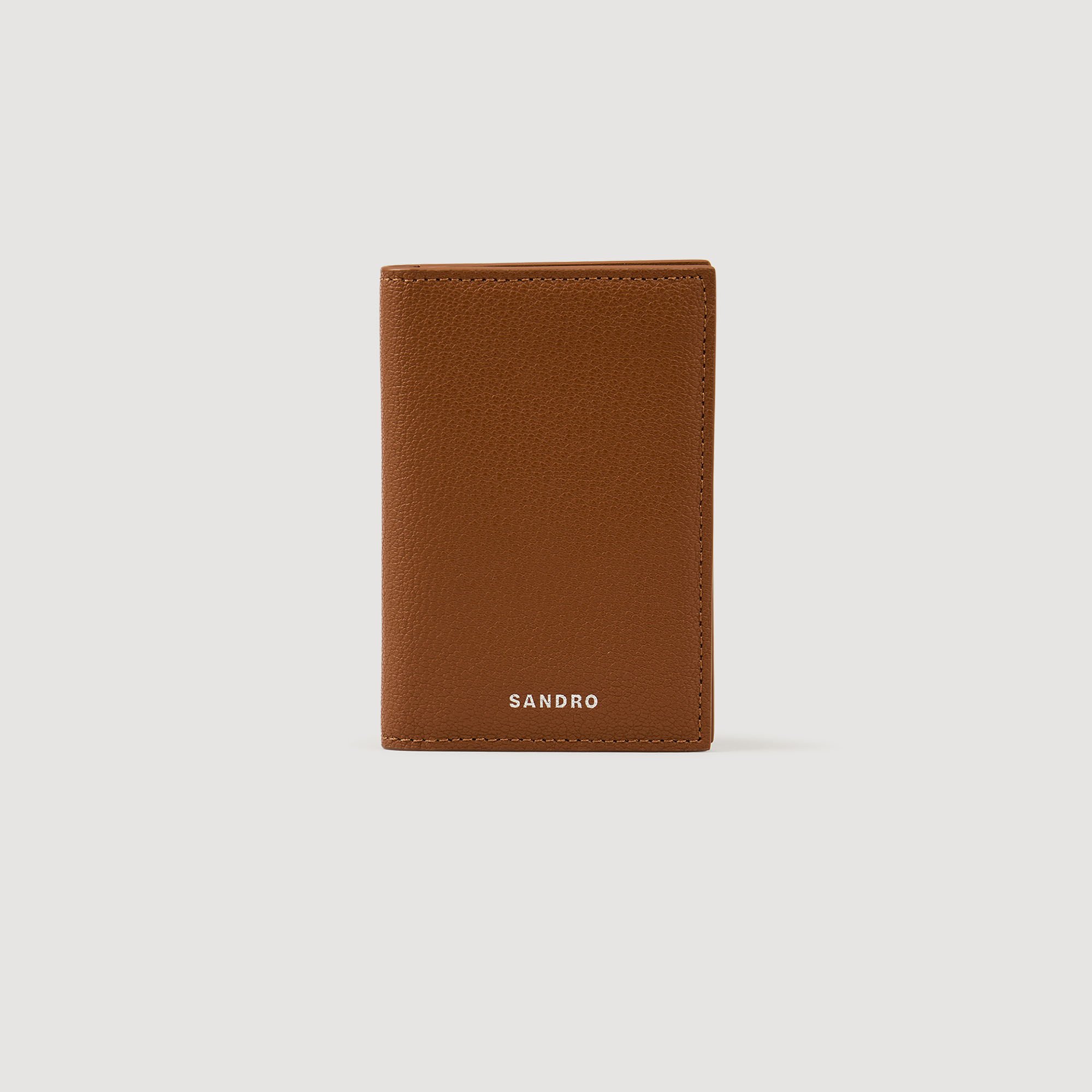 Grained leather foldable cardholder