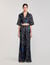 Spiral-print silk trousers
