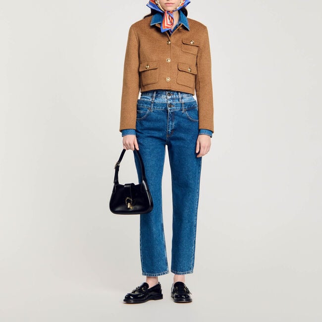 Cropped button-down jacket