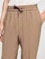 Elasticated straight-leg trousers