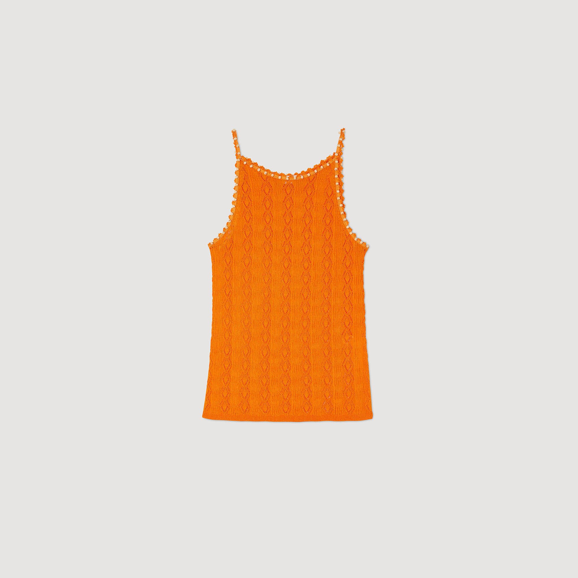 Beaded knit vest top