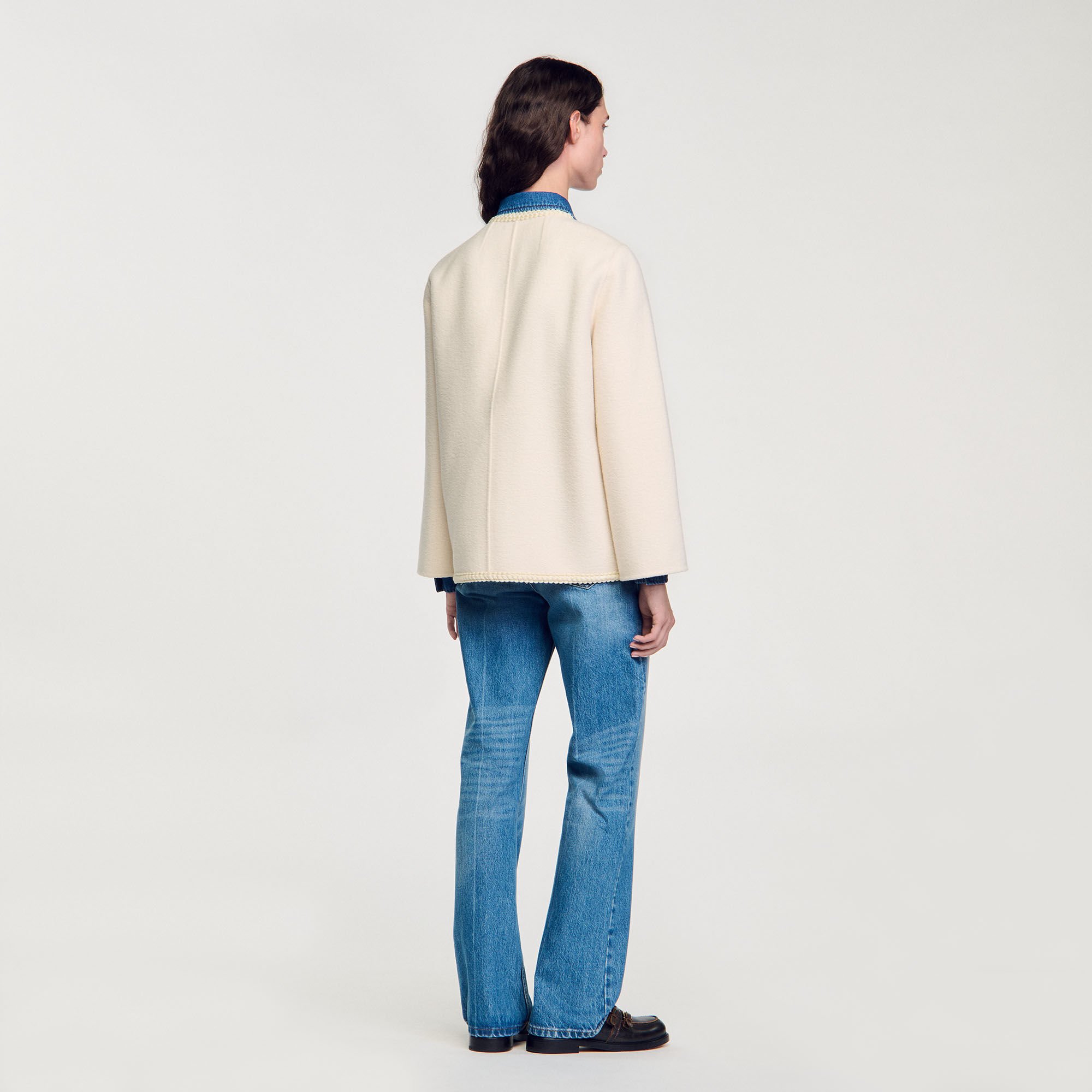 Coat with braided trim