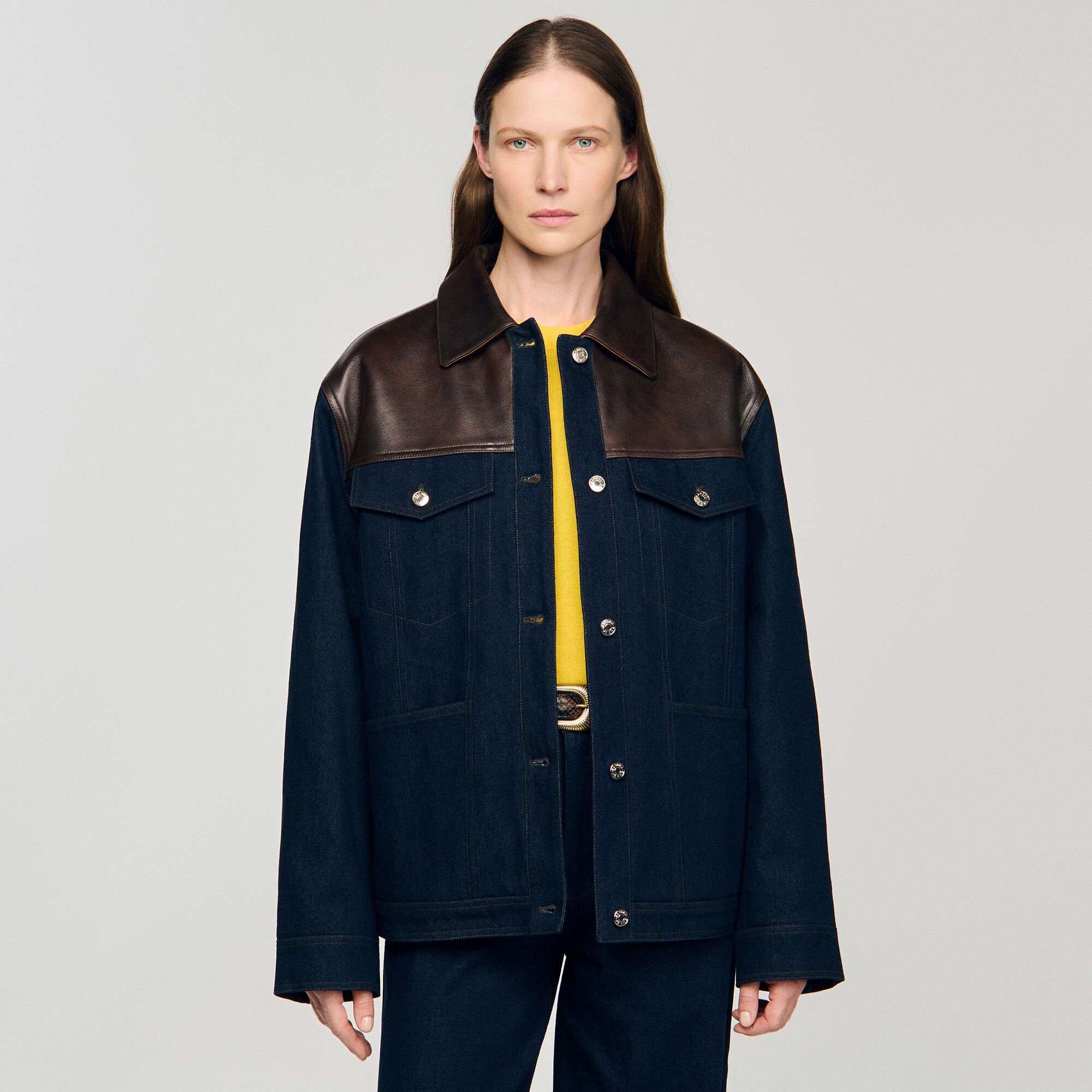 Denim and leather jacket Denim and leather jacket