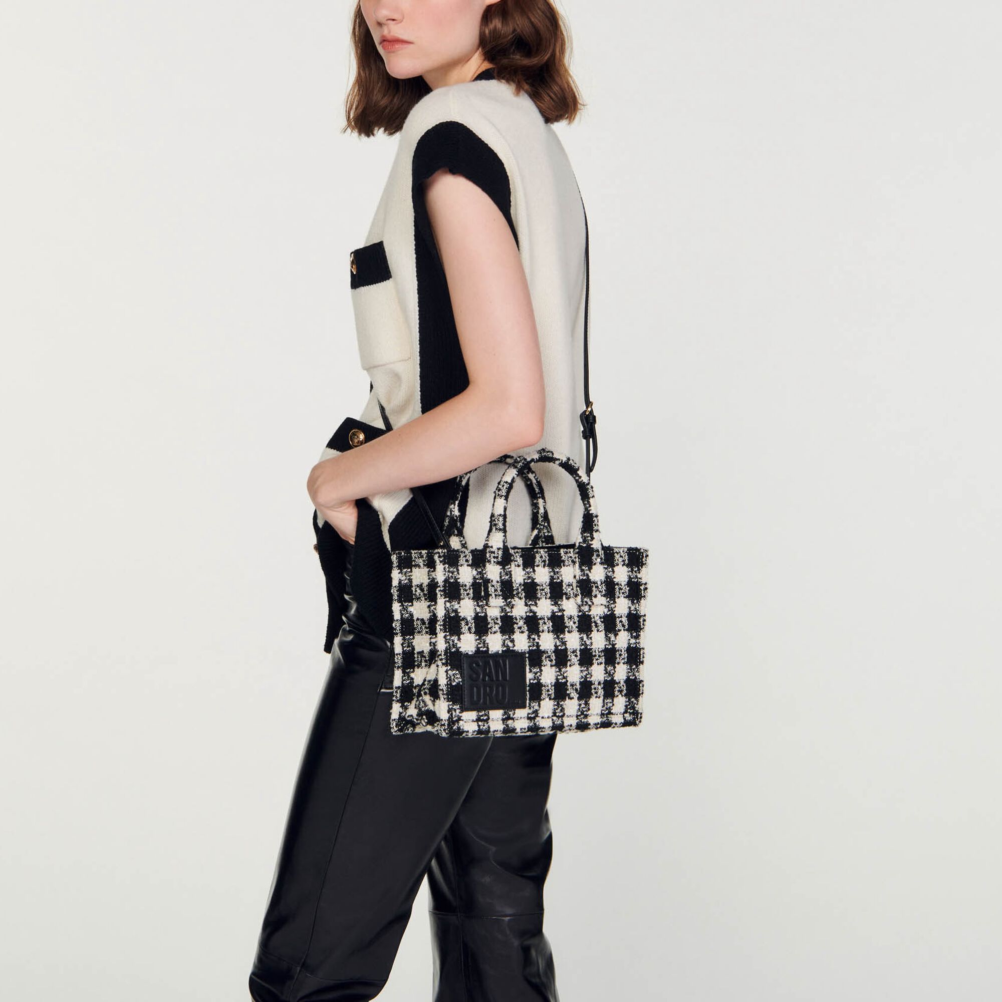 Small tweed Kasbah tote bag