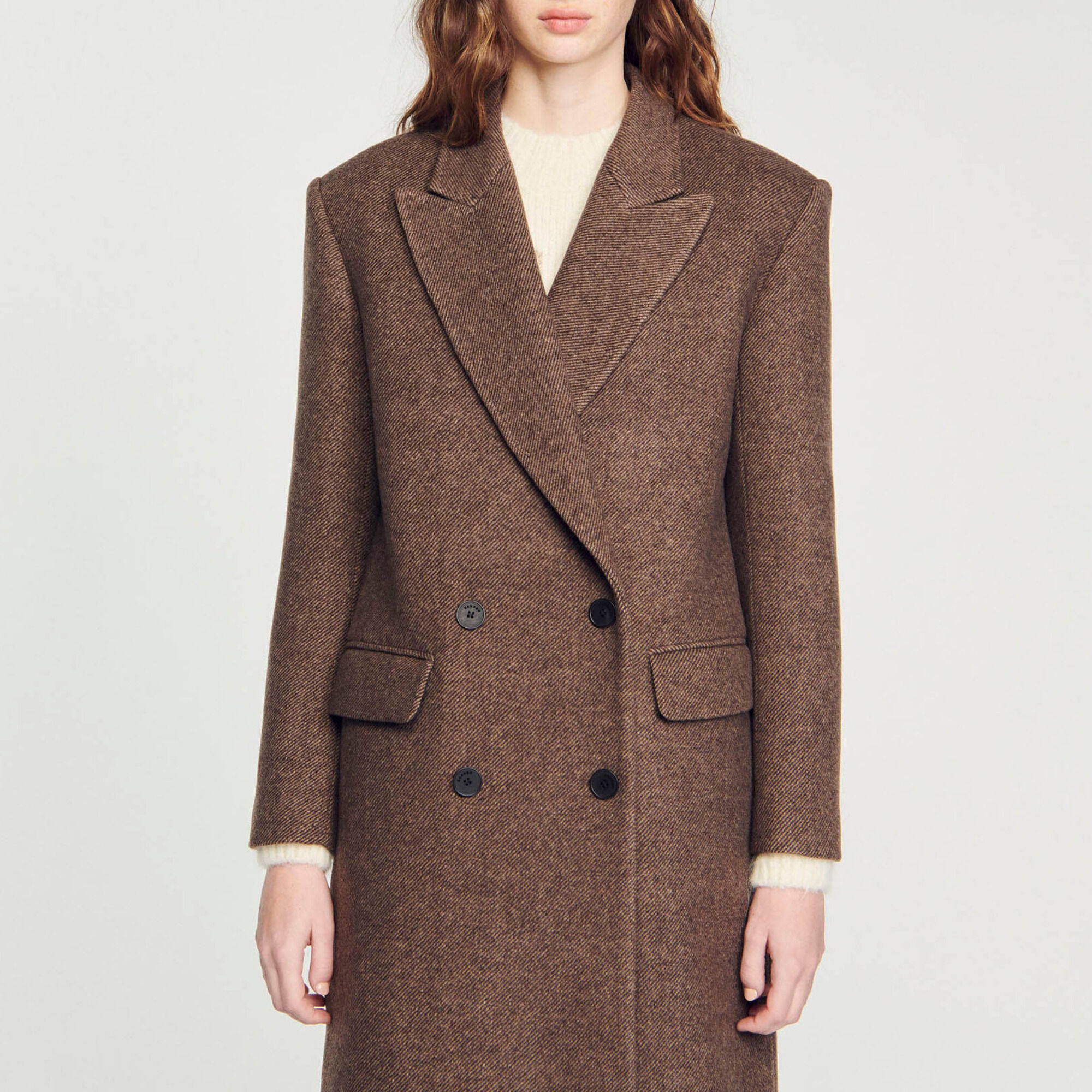 Long-sleeved button coat