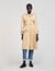 Pleated trench coat with belt
