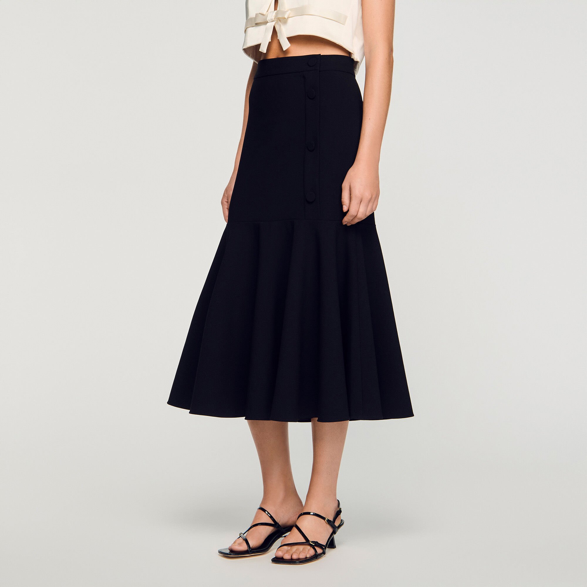 Midi ruffled skirt
