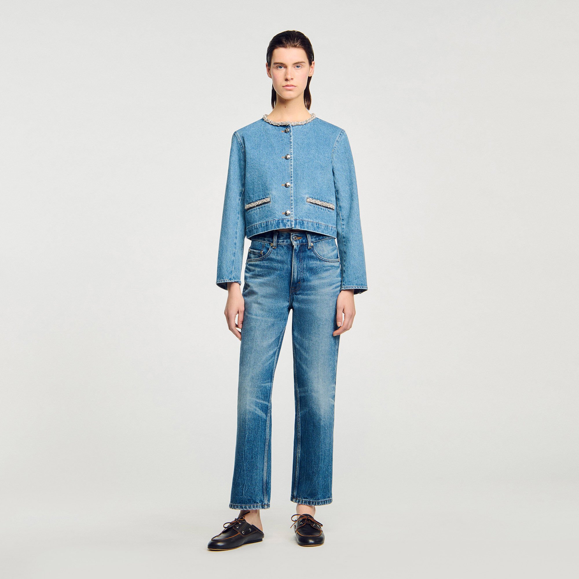 Rhinestone denim jacket
