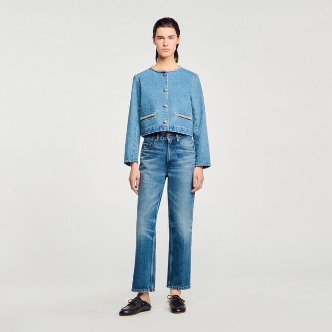 Rhinestone denim jacket