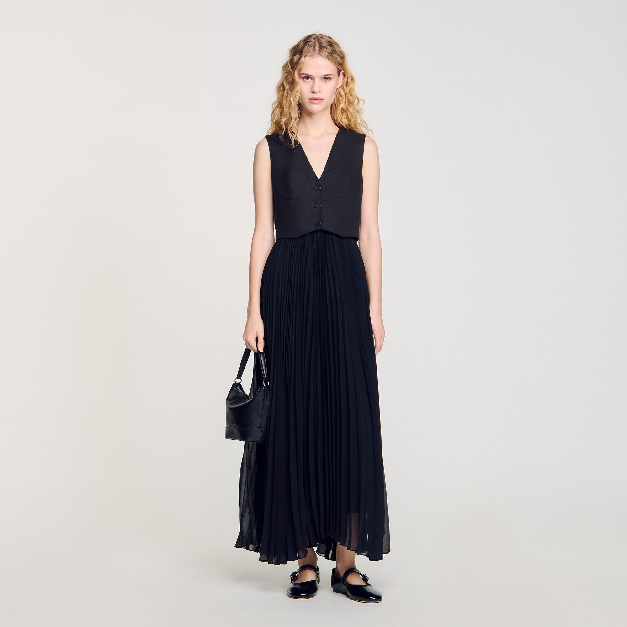 Pleated maxi dress