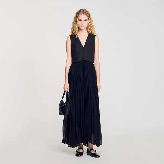 Pleated maxi dress