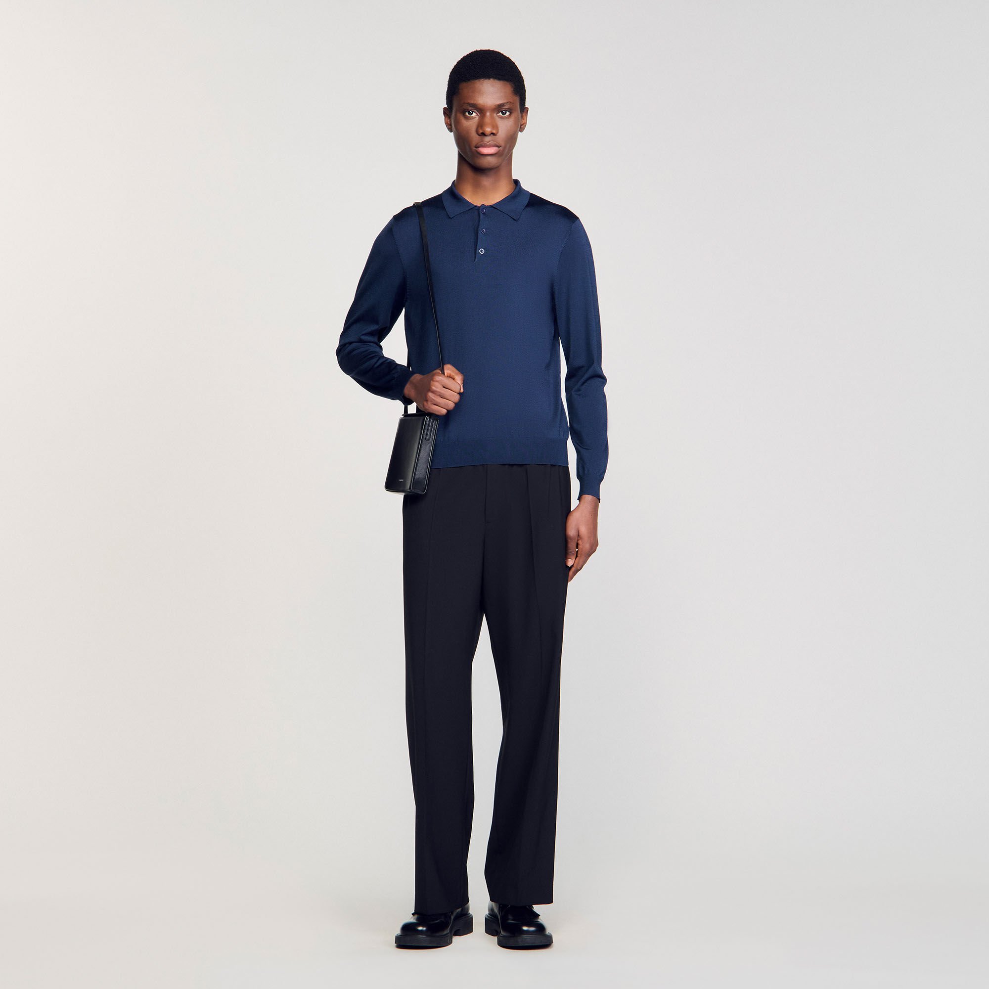 Ribbed polo shirt