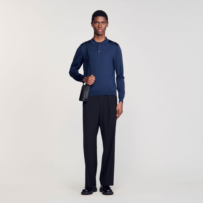 Ribbed polo shirt