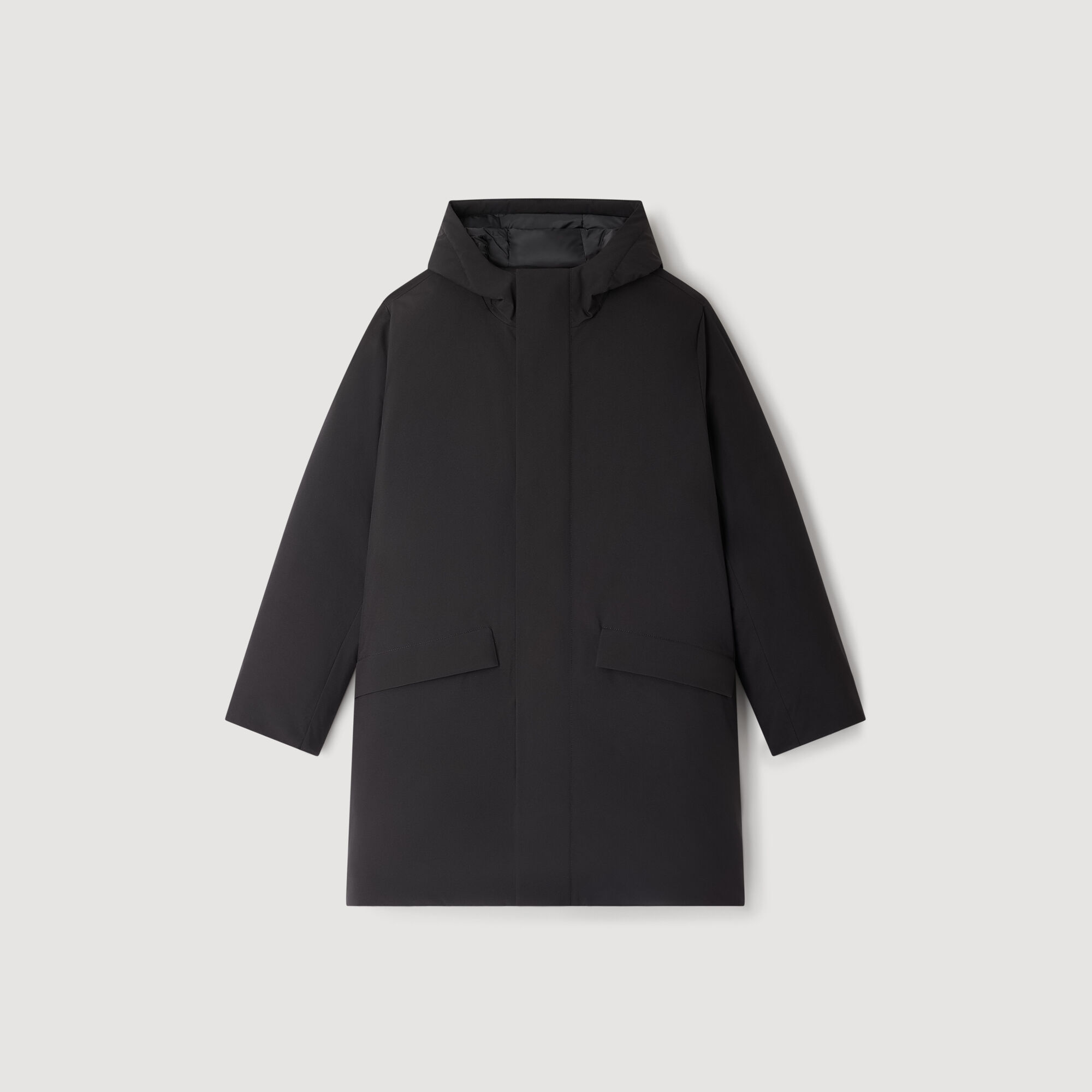 Hooded parka with zip