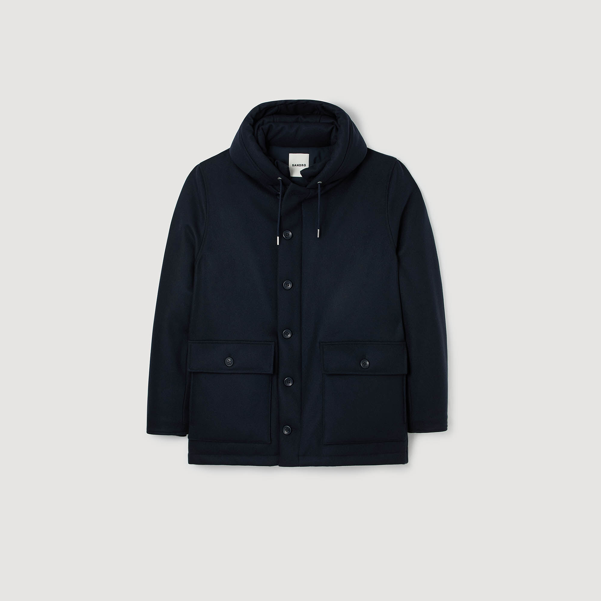 Hooded wool parka